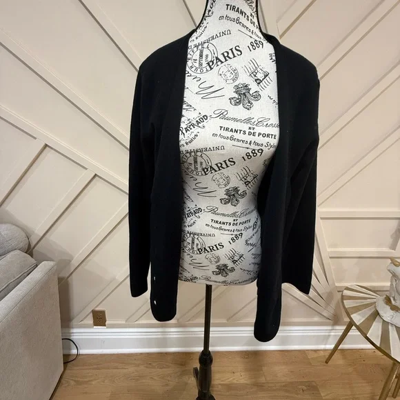 J. Crew Black Cardigan with Gold Buttons - Picture 3 of 6